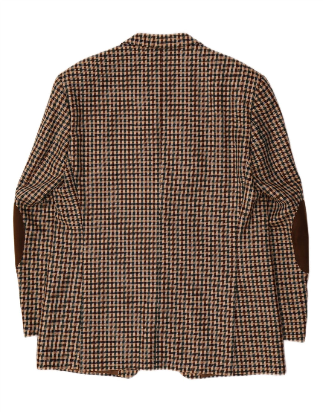 Piattelli Mens 2 Button Blazer Jacket IT 54 2XL Brown Houndstooth Wool