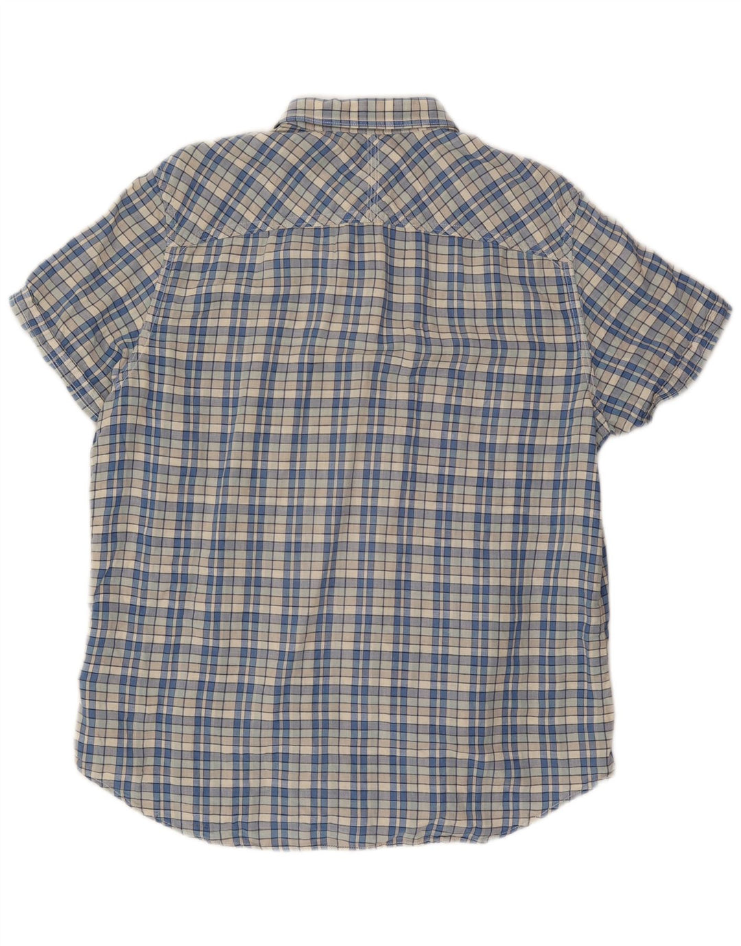 Timberland Mens Earthkeepers Slim Fit Short Sleeve Shirt 2XL Blue Check