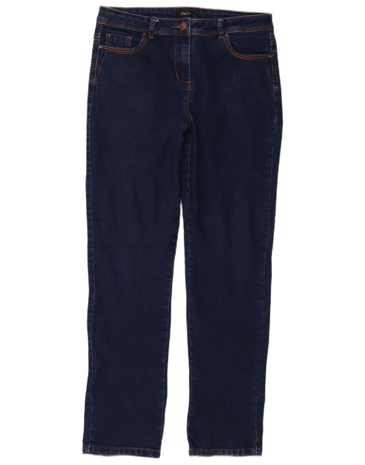 M&Co Womens Slim Jeans UK 12 Medium W34 L30 Navy Blue Cotton