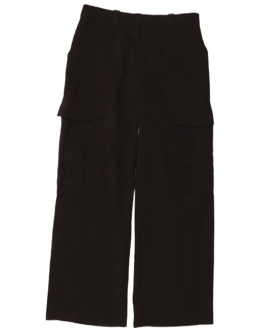 Zara Womens Wide Leg Cargo Trousers Medium W28 L30 Black