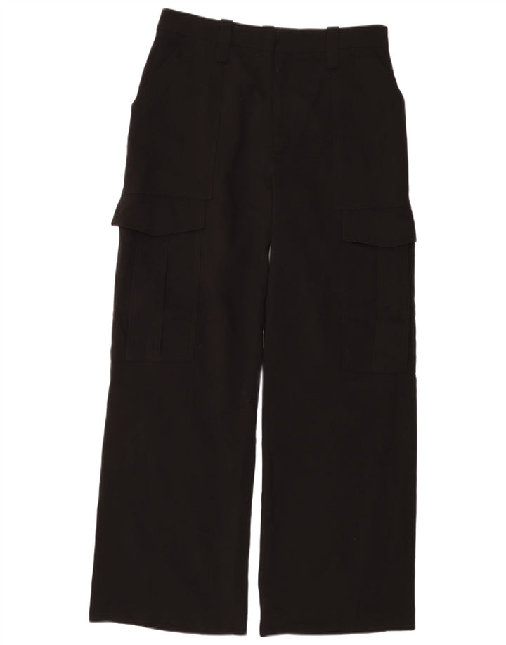 Zara Womens Wide Leg Cargo Trousers Medium W28 L30 Black