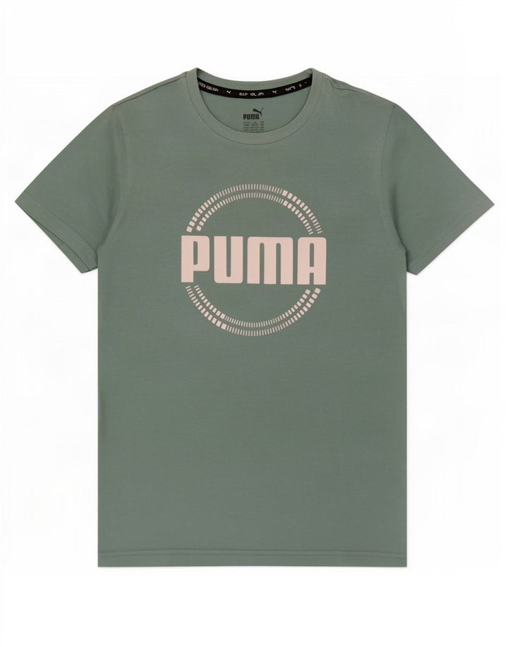 Puma Boys Graphic T-Shirt Top 13-14 Years Green