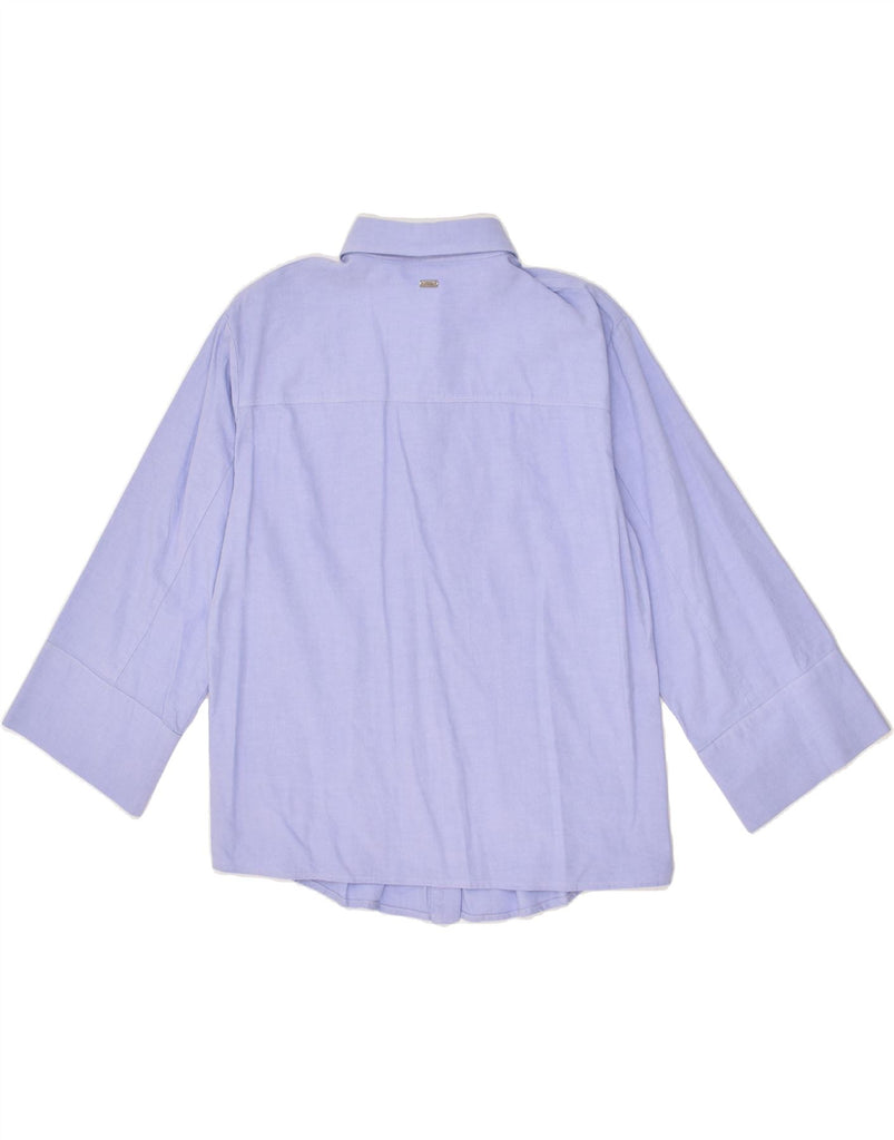 ARMANI EXCHANGE Womens 3/4 Sleeve Shirt UK 16 Large Purple | Vintage Armani Exchange | Thrift | Second-Hand Armani Exchange | Used Clothing | Messina Hembry 