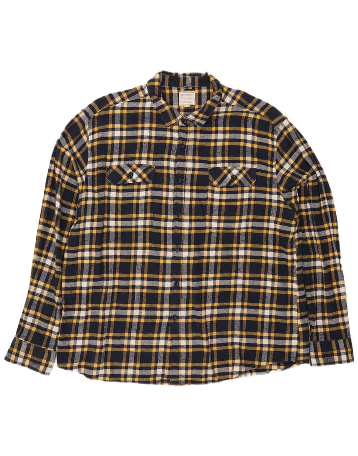 Mountain Warehouse Mens Flannel Shirt 4XL Navy Blue Check Cotton
