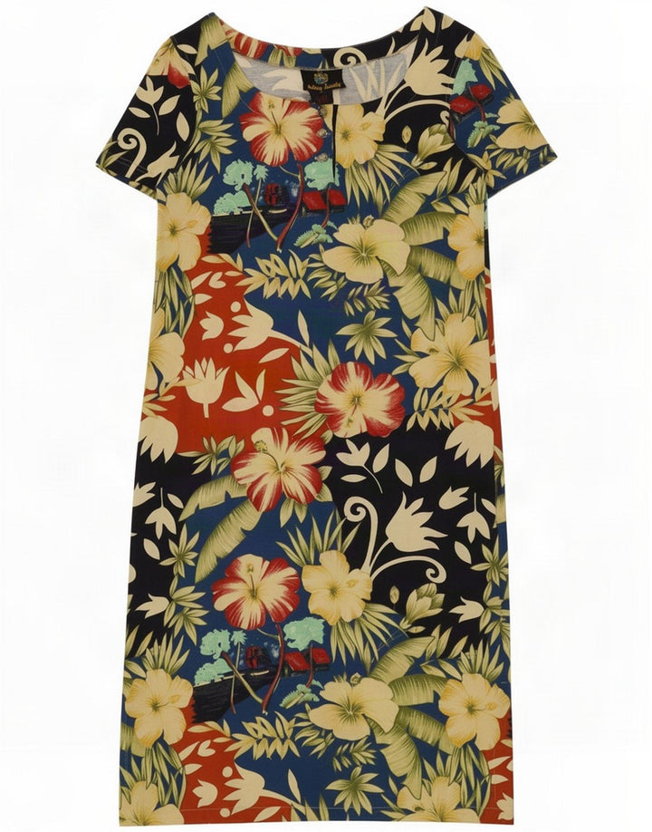 Johnny Lambs Womens Shift Dress IT 44 Medium Multicoloured Floral Cotton