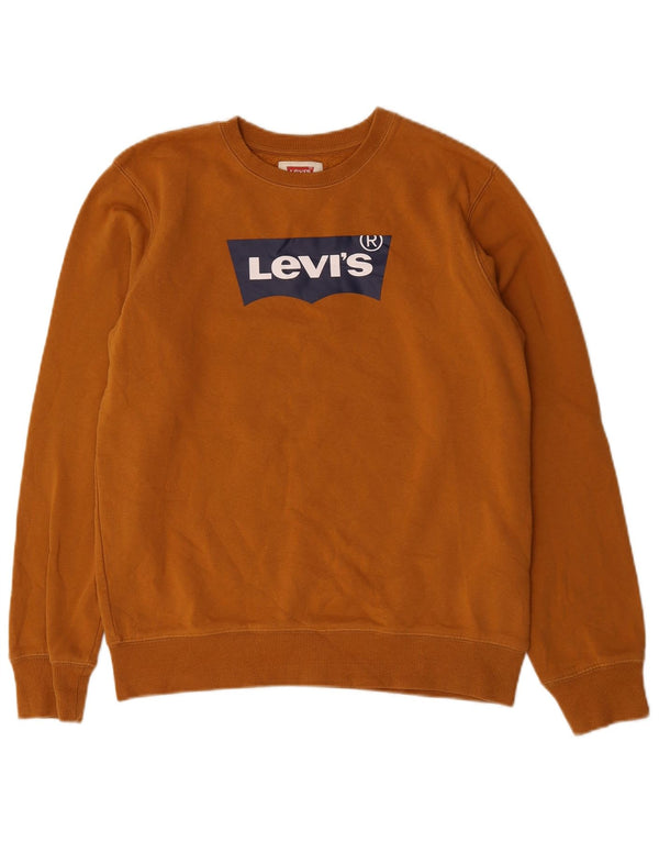 Levi's Boys Graphic Sweatshirt Jumper 15-16 Years Brown Cotton
