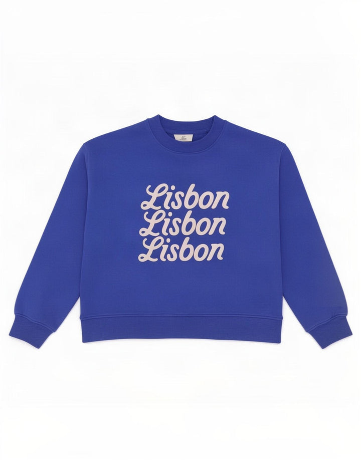 Marks & Spencer Womens Lisbon Graphic Sweatshirt Jumper UK 14 Medium Blue