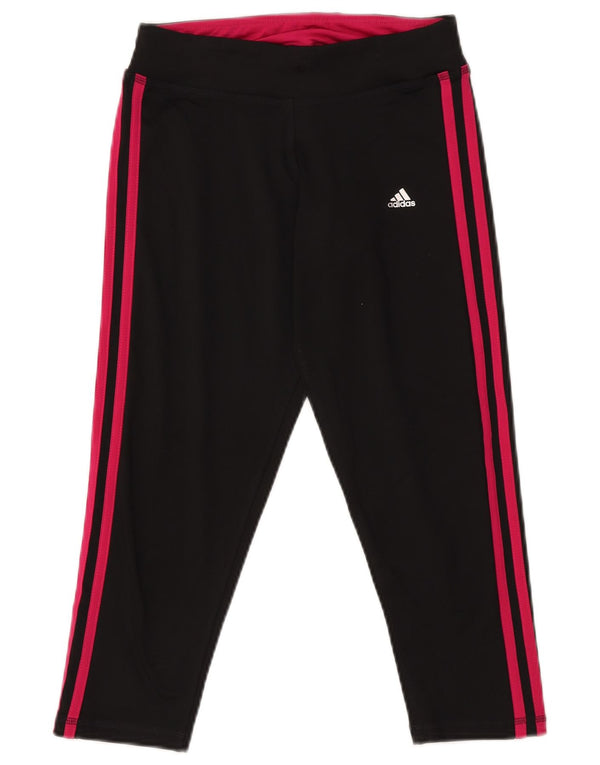 Adidas Womens Climalite Capri Leggings UK 8/10 Small  Black Polyester