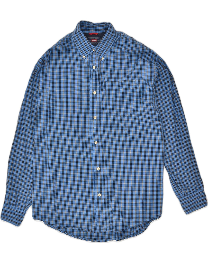 WRANGLER Mens Shirt Large Blue Check Cotton | Vintage | Thrift | Second-Hand | Used Clothing | Messina Hembry 