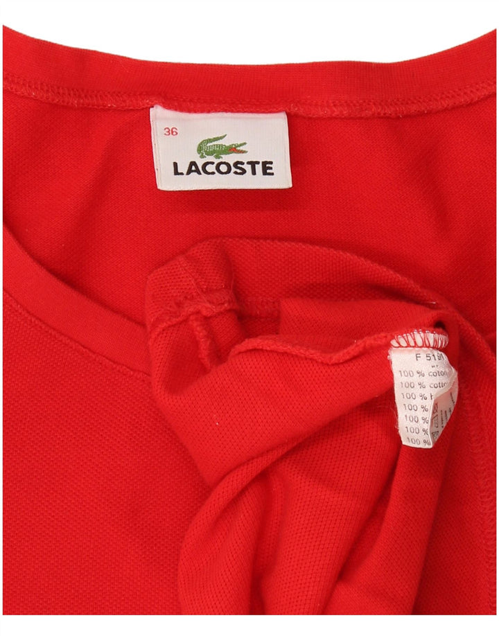 LACOSTE Womens T-Shirt Top Size 36 Small Red Cotton