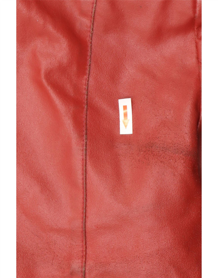 Vintage Womens Leather Jacket UK 14 Medium Red