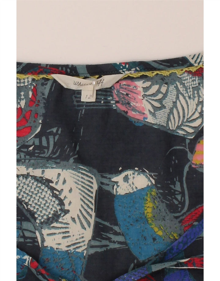 WHITE STUFF Womens Sheath Dress UK 12 Medium  Navy Blue Patchwork Cotton Vintage White Stuff and Second-Hand White Stuff from Messina Hembry 