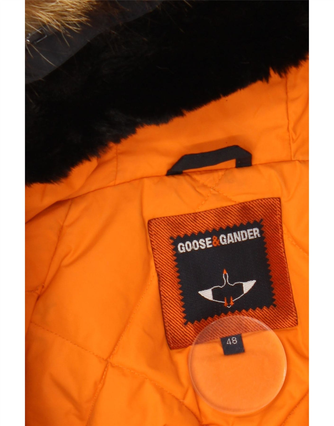 Goose & Gander Mens Hooded Padded Bomber Jacket IT 48 Medium Black Nylon