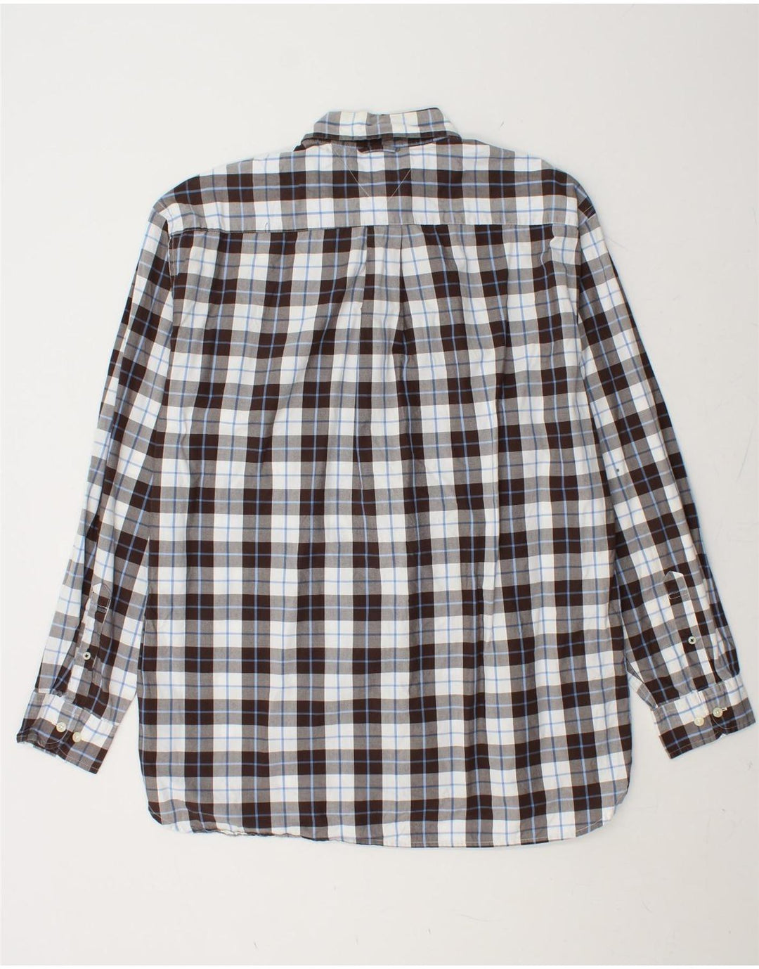 TOMMY HILFIGER Mens Shirt Large Brown Check Cotton Vintage Tommy Hilfiger and Second-Hand Tommy Hilfiger from Messina Hembry 
