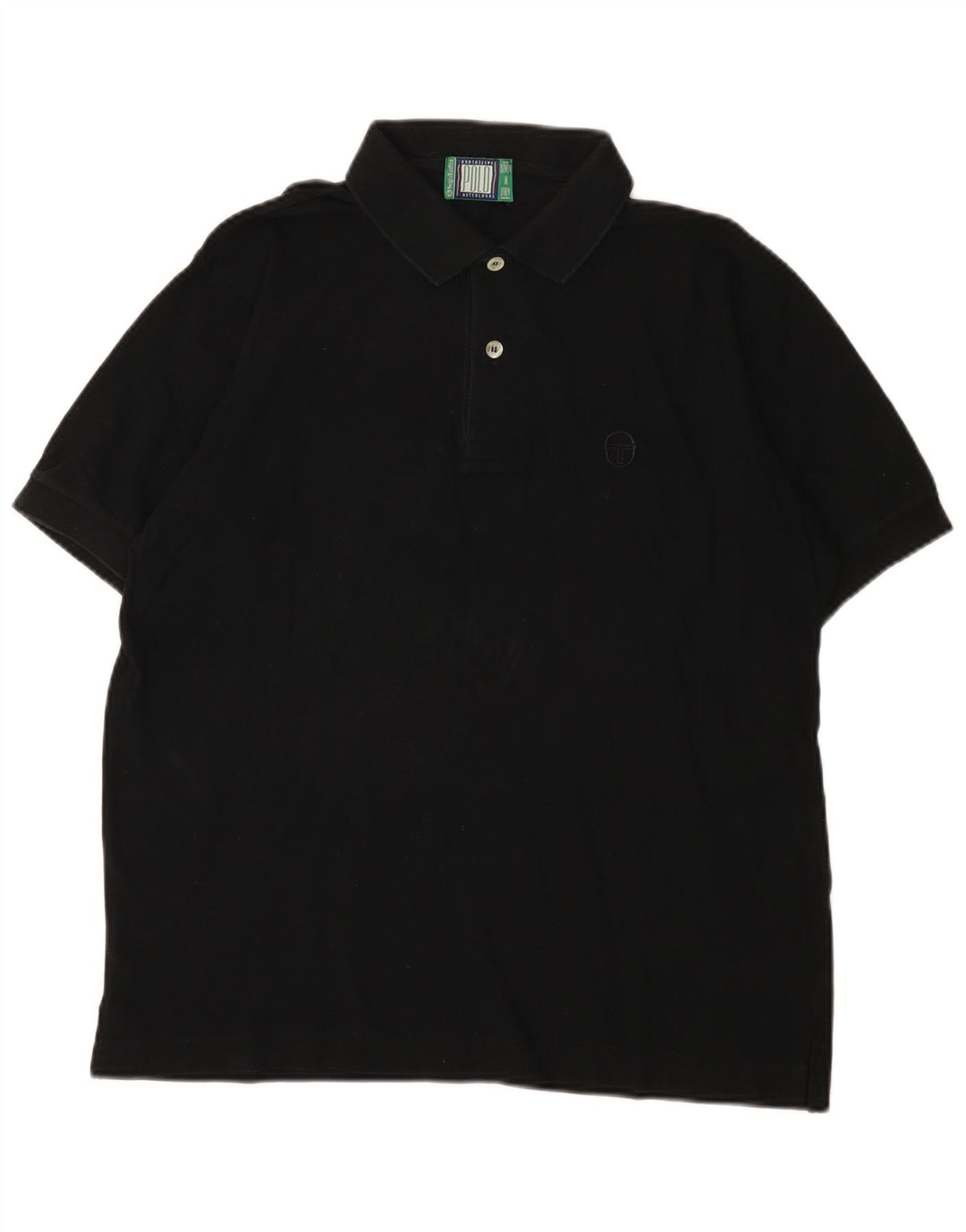 Sergio Tacchini Mens Polo Shirt IT 48 Medium Black Cotton