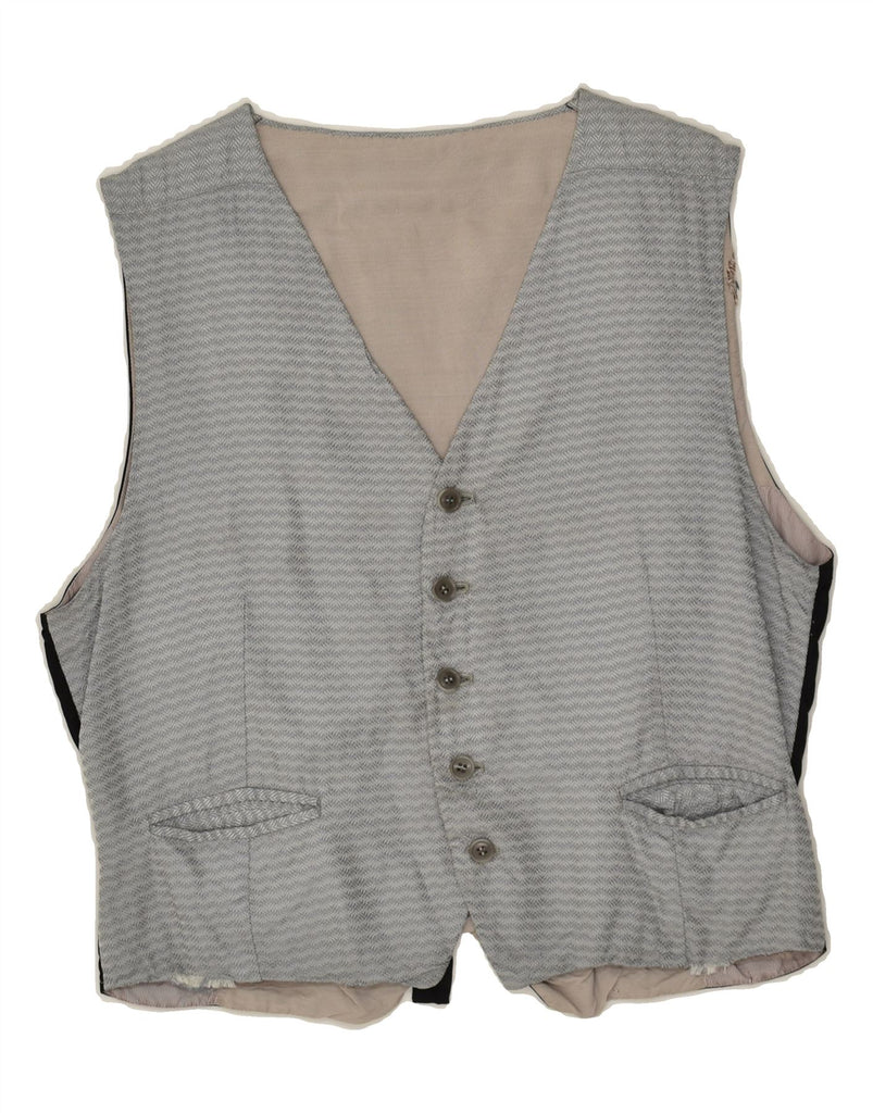 VINTAGE Mens Waistcoat XS Grey Colourblock | Vintage Vintage | Thrift | Second-Hand Vintage | Used Clothing | Messina Hembry 