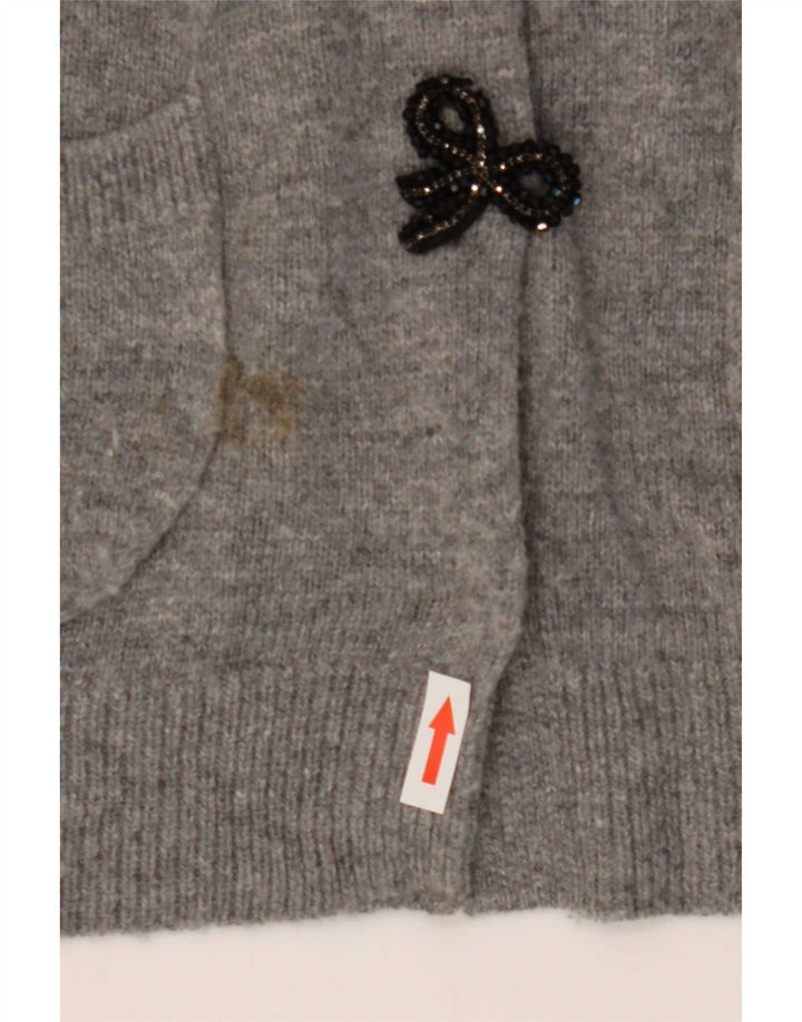 Zara Womens Cardigan Sweater UK 14 Large Grey Polyamide