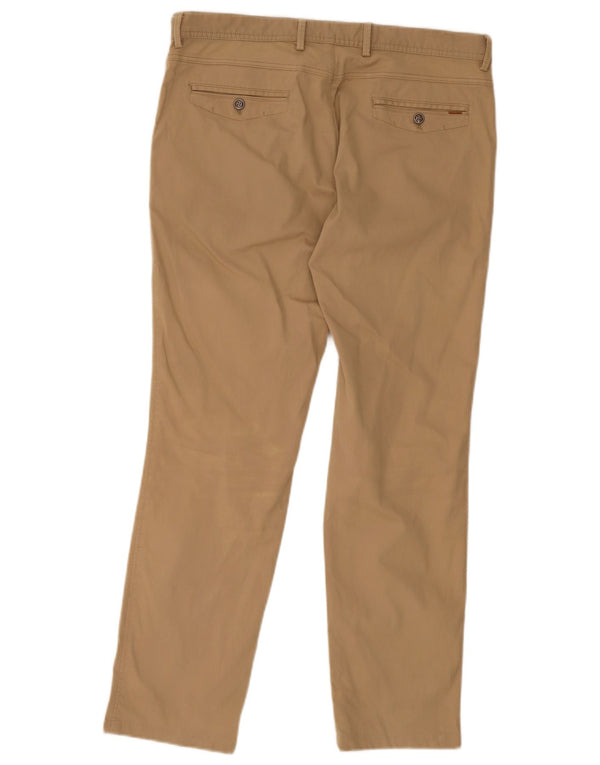 Massimo Dutti Mens Slim Fit Chino Trousers EU 44 Large W36 L30 Beige Cotton