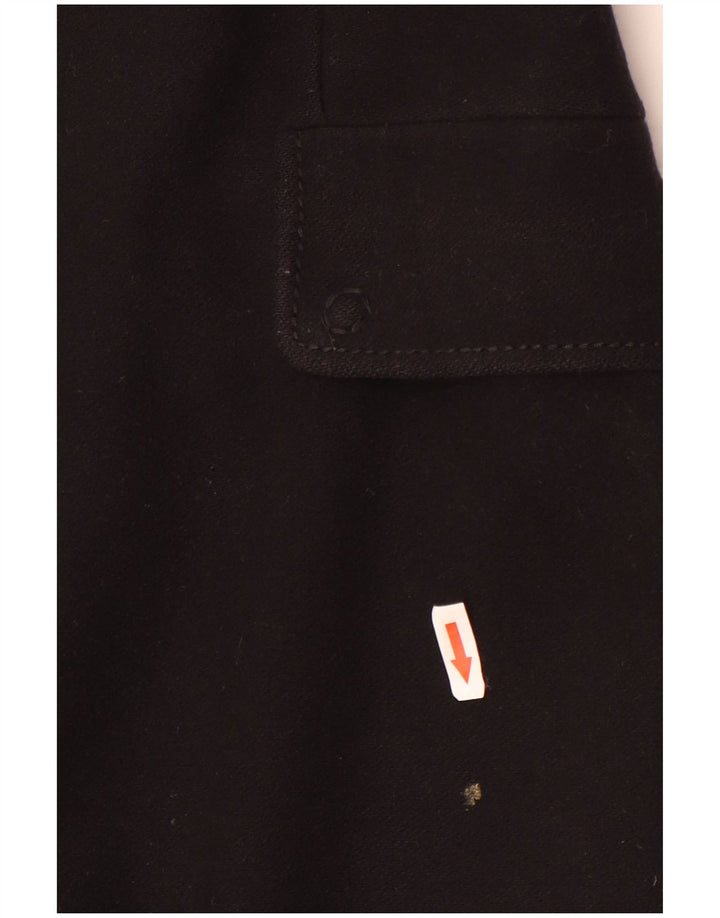 Benetton Womens Overcoat IT 46 Large Black Wool