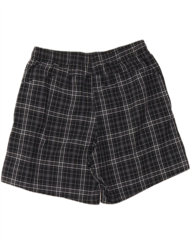 ADIDAS Mens Swimming Shorts Medium  Navy Blue Check Polyester Vintage Adidas and Second-Hand Adidas from Messina Hembry 