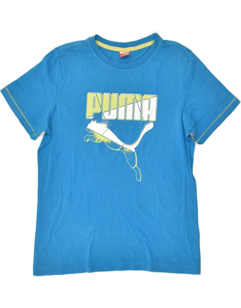 PUMA Boys Graphic T-Shirt Top 13-14 Years XL Blue Cotton | Vintage Puma | Thrift | Second-Hand Puma | Used Clothing | Messina Hembry 