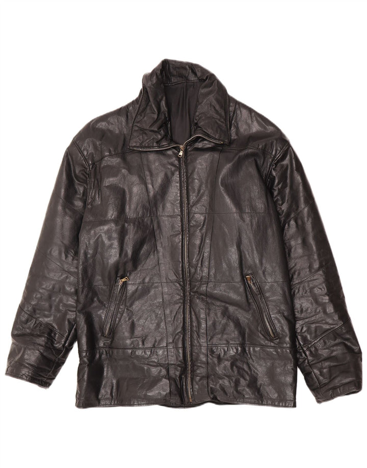 Vintage Mens Leather Jacket UK 36 Small Black