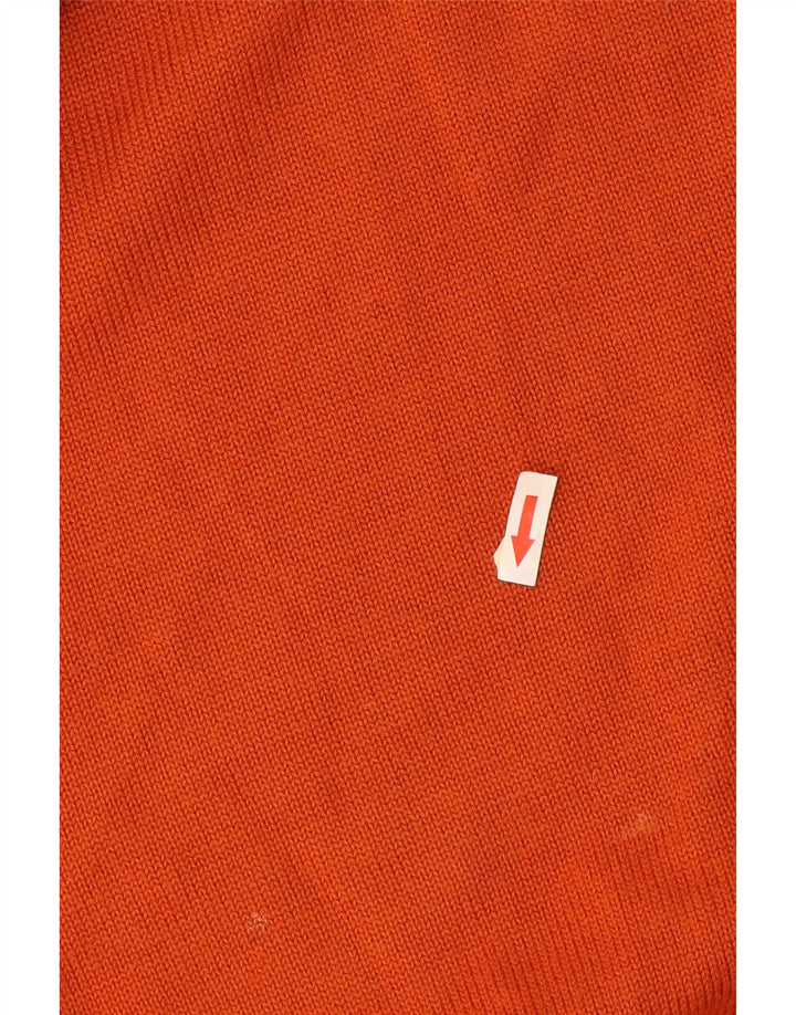 Il Granchio Mens Zip Neck Jumper Sweater Large Orange Wool