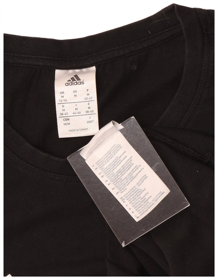 Adidas Womens Graphic T-Shirt Top UK 12/14 Medium Black