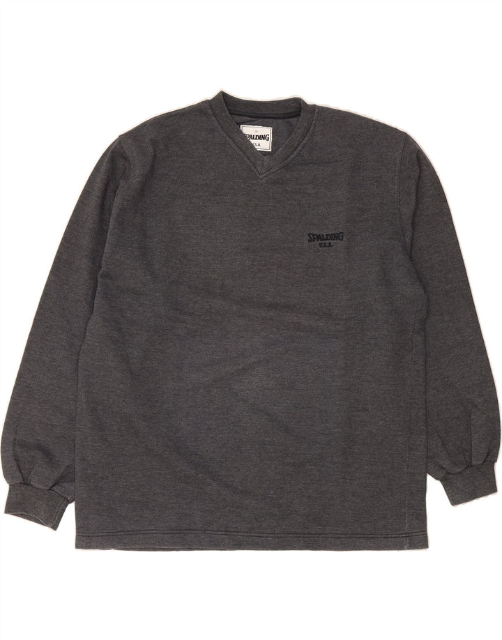 SPALDING Mens Sweatshirt Jumper XL Grey Cotton Vintage Spalding and Second-Hand Spalding from Messina Hembry 