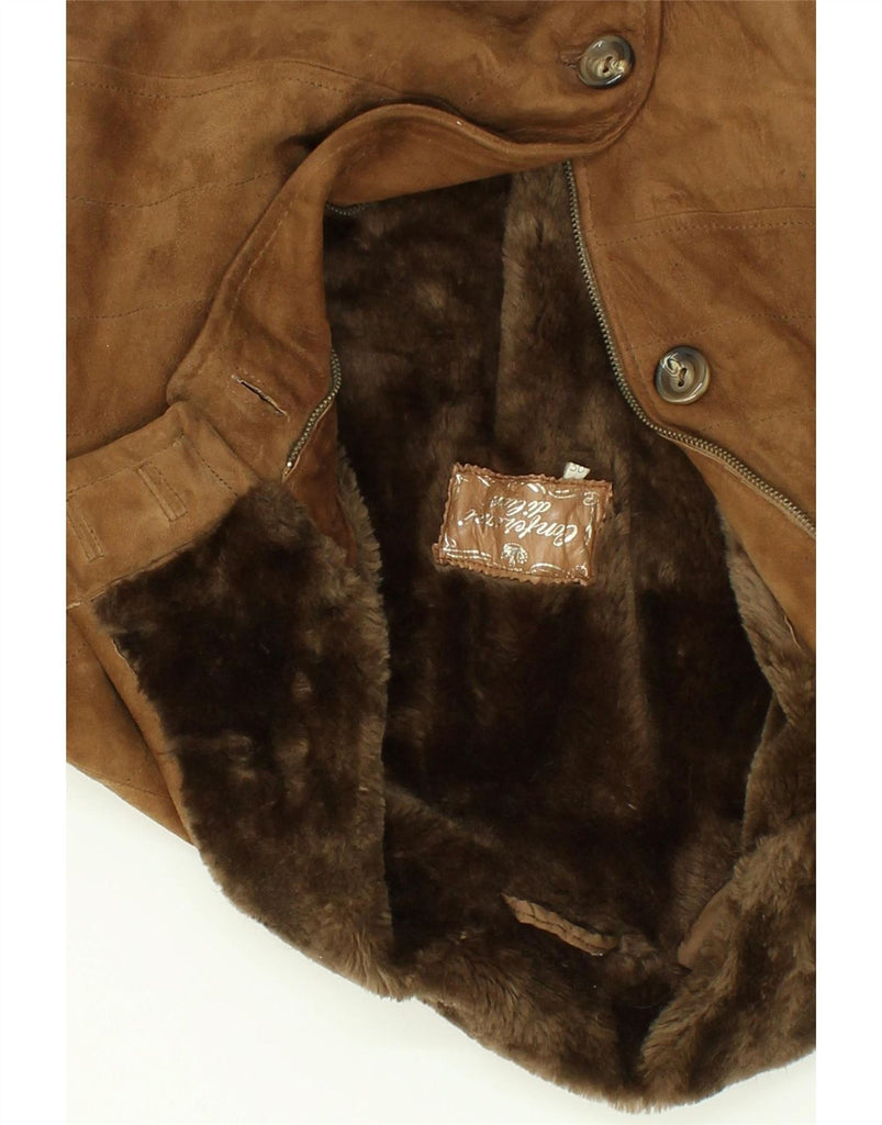 VINTAGE Womens Shearling Jacket IT 50 XL Brown Vintage Vintage and Second-Hand Vintage from Messina Hembry 