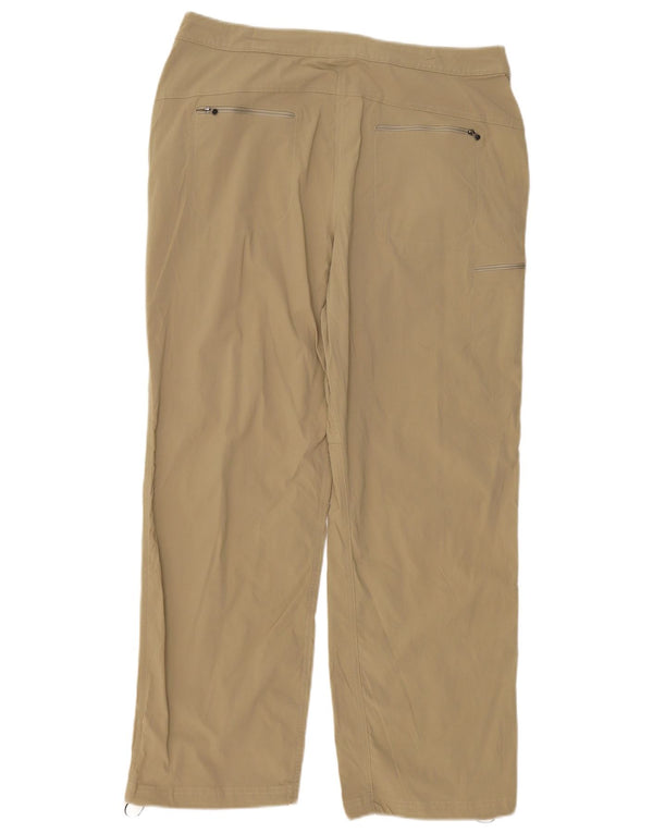 L.L.BEAN Womens Straight Cargo Trousers US 16 2XL W36 L30  Khaki Nylon