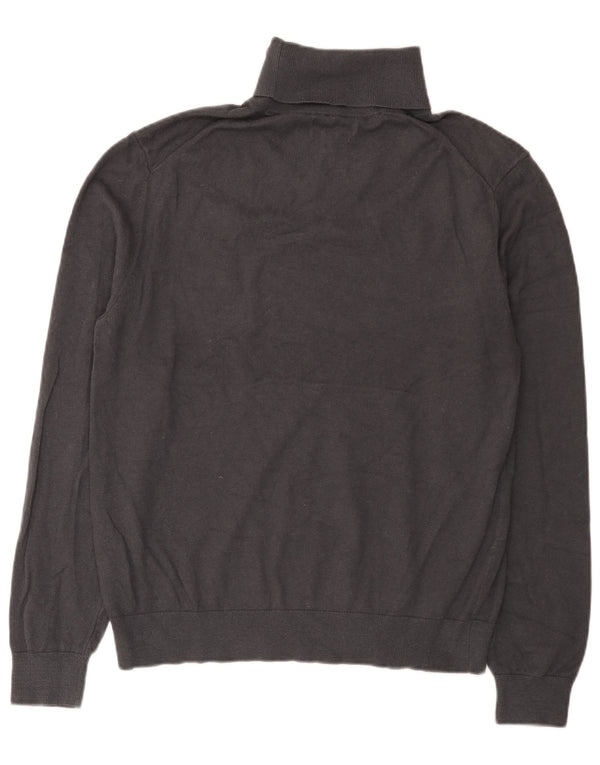 Marks & Spencer Mens Roll Neck Jumper Sweater Large Grey Cotton