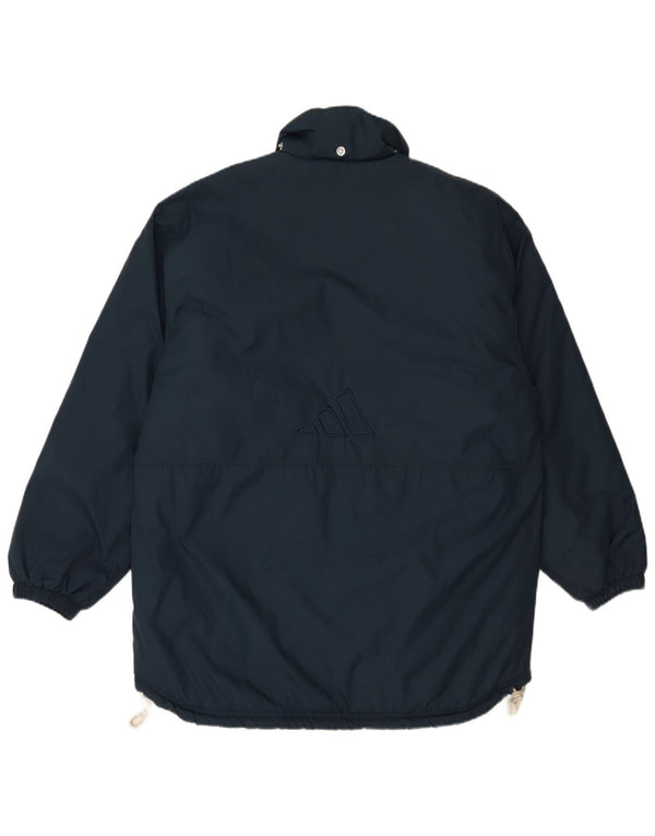 Adidas Mens Padded Jacket UK 38/40 Medium Navy Blue Nylon