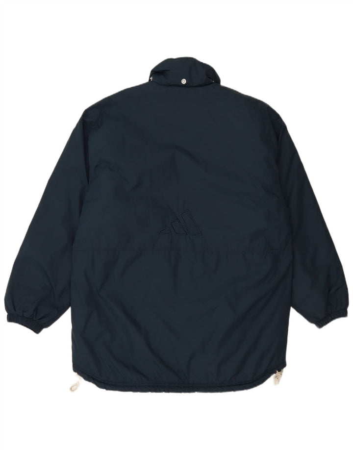 Adidas Mens Padded Jacket UK 38/40 Medium Navy Blue Nylon
