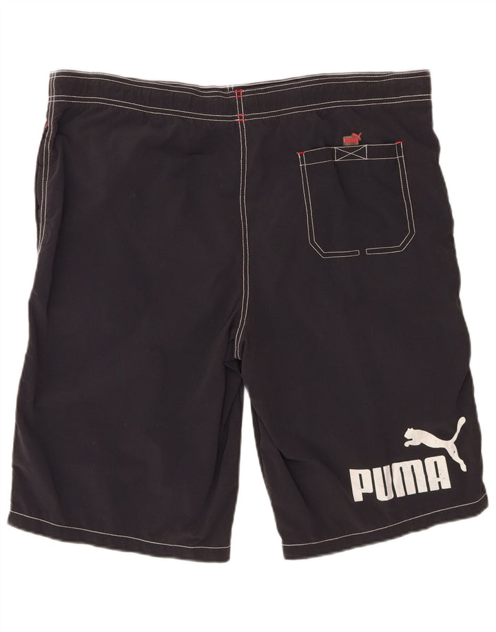 PUMA Mens Graphic Swimming Shorts XL  Black Polyamide