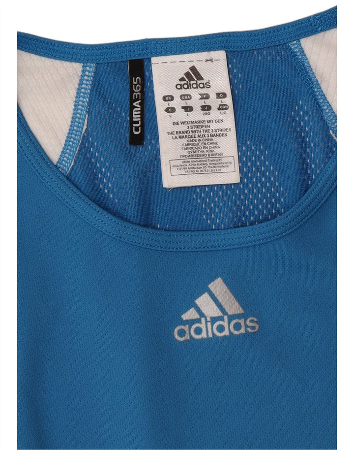 ADIDAS Mens Clima 365 T-Shirt Top Large Blue Colourblock Polyester
