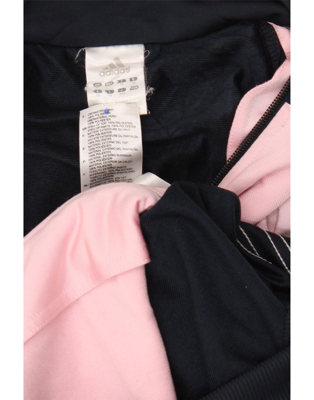 Adidas Womens Tracksuit Top Jacket UK 16 Large Navy Blue Colourblock
