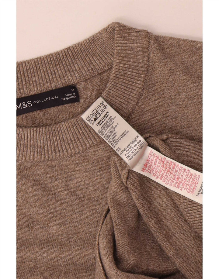 Marks & Spencer Womens Crew Neck Jumper Sweater UK 14 Medium Grey Polyester