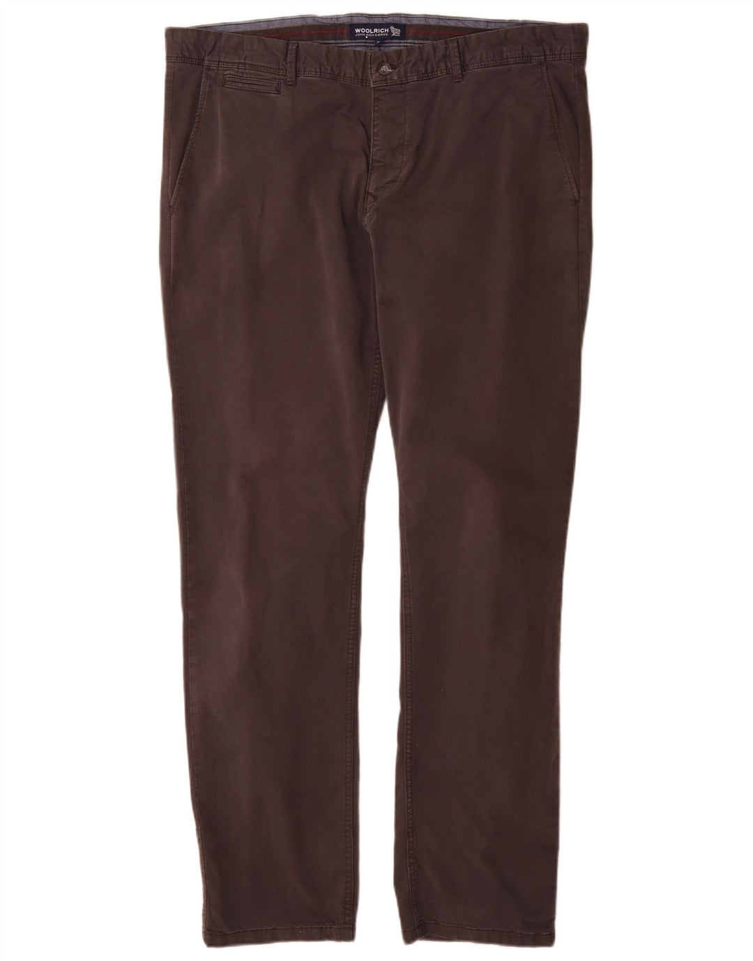 Woolrich Mens Straight Chino Trousers W38 L32 Grey Cotton