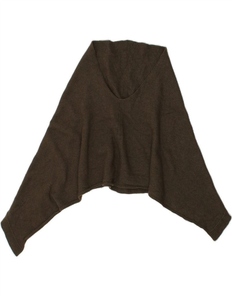JIGSAW Womens Poncho Jumper One size Brown Virgin Wool | Vintage Jigsaw | Thrift | Second-Hand Jigsaw | Used Clothing | Messina Hembry 