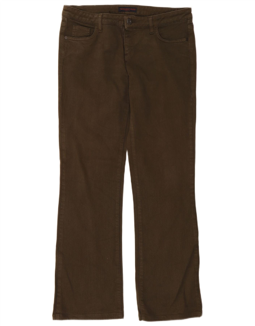 Trussardi Womens Bootcut Jeans W31 L31 Khaki Cotton