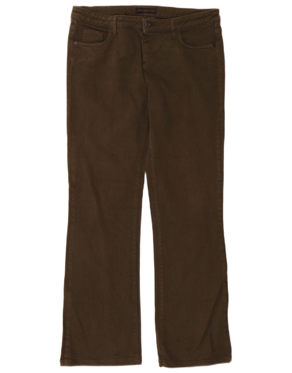 Trussardi Womens Bootcut Jeans W31 L31 Khaki Cotton