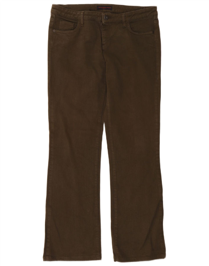 Trussardi Womens Bootcut Jeans W31 L31 Khaki Cotton
