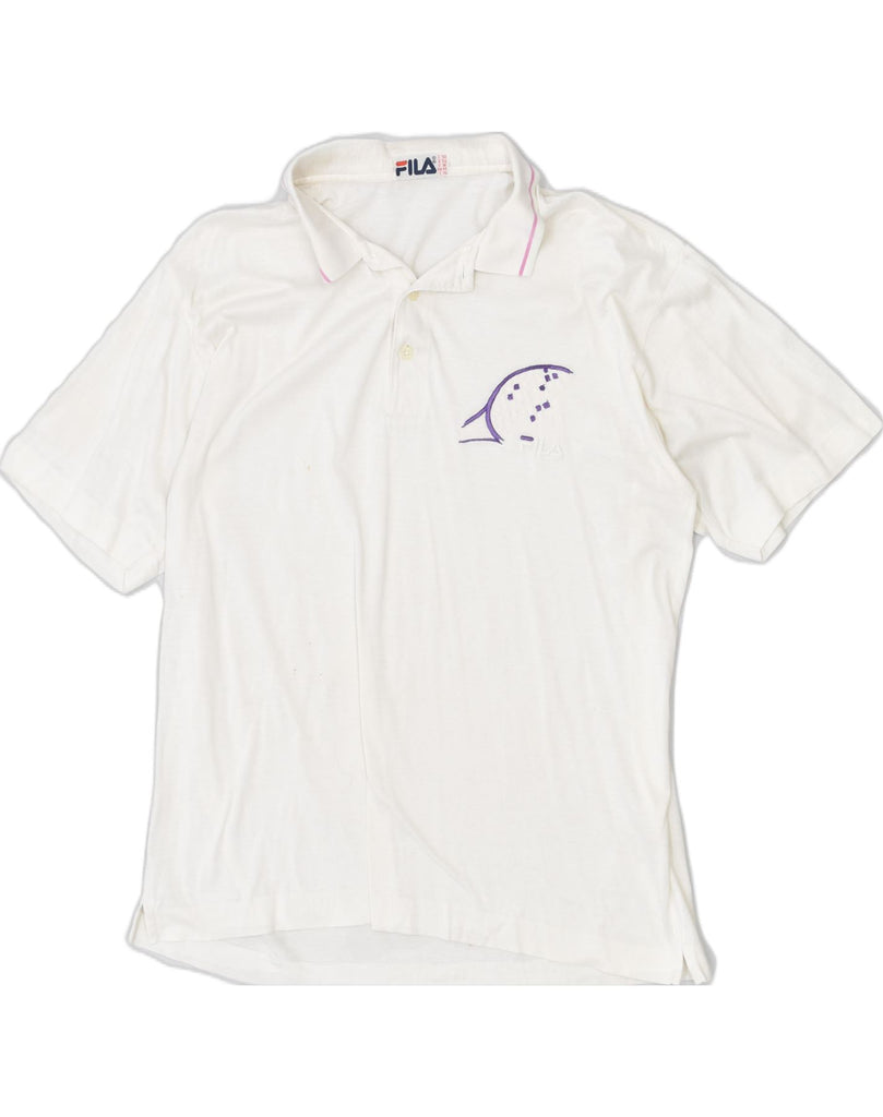 FILA Mens Polo Shirt IT 50 Large White Cotton | Vintage Fila | Thrift | Second-Hand Fila | Used Clothing | Messina Hembry 