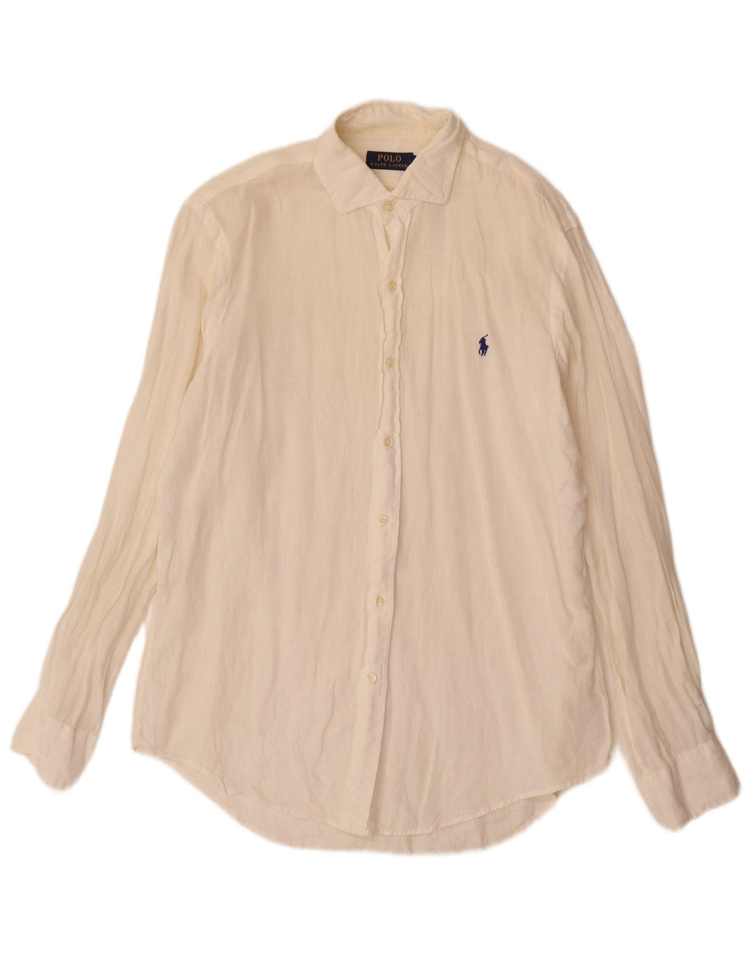 Polo Ralph Lauren Mens Shirt Medium Off White Linen