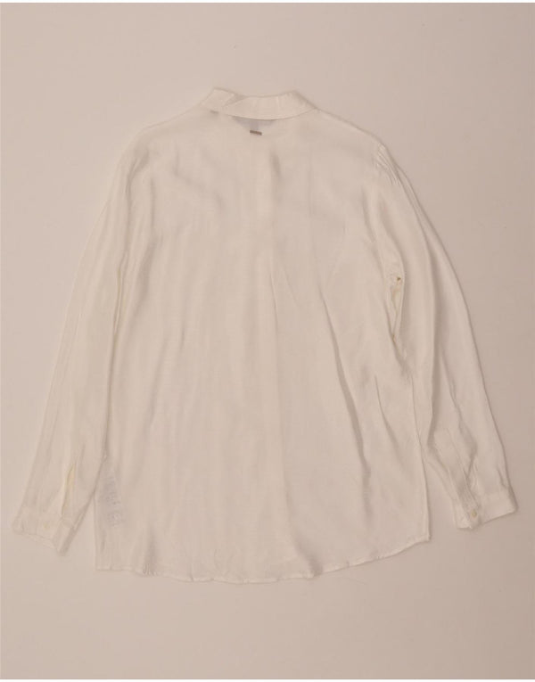 ARMANI EXCHANGE Womens Shirt UK 16 Large White Pinstripe Viscose