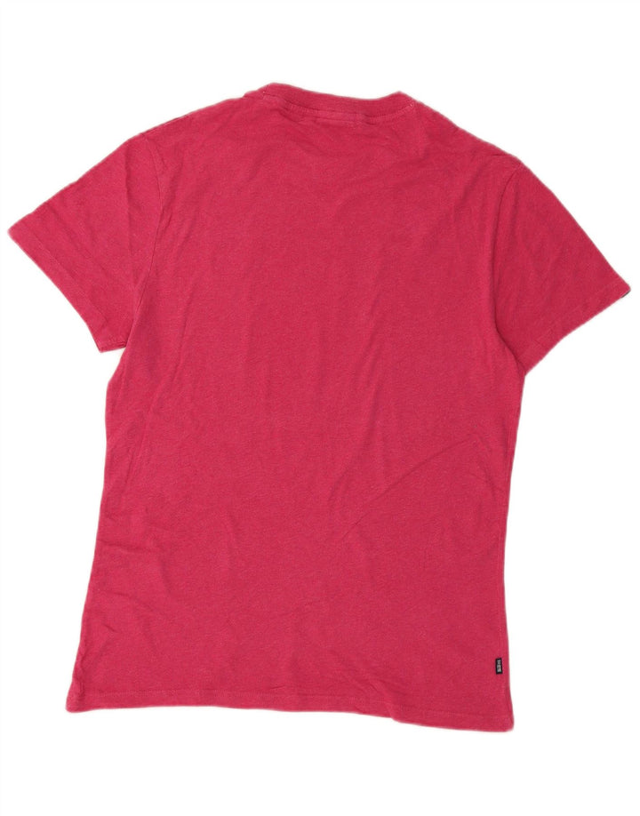 Superdry Mens T-Shirt Top Medium Pink Flecked Cotton