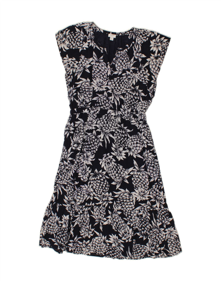 J. CREW Womens Sleeveless Basic Dress US 6 Medium Navy Blue Floral Cotton Vintage J. Crew and Second-Hand J. Crew from Messina Hembry 