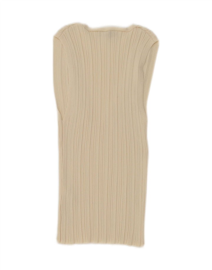 ZARA Womens Vest Tank Top UK 10 Small Off White Viscose Vintage Zara and Second-Hand Zara from Messina Hembry 