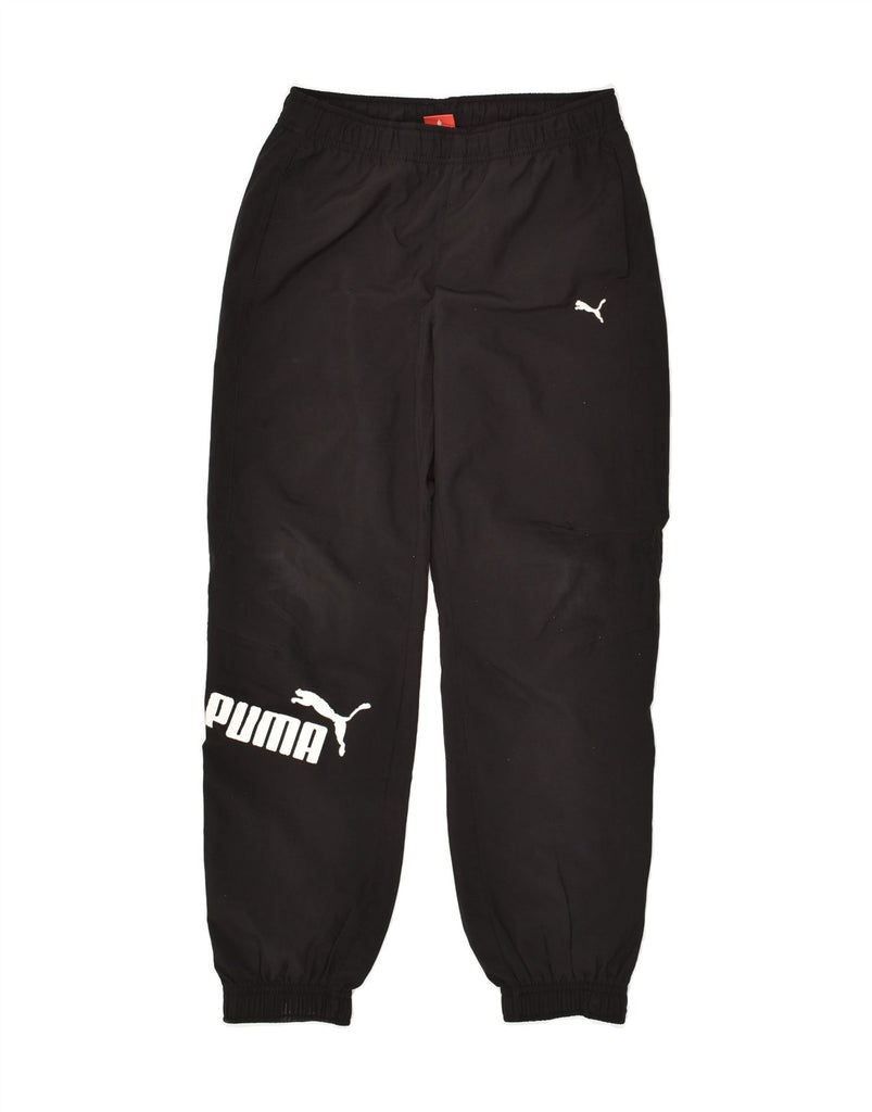 PUMA Boys Graphic Tracksuit Trousers Joggers 11-12 Years Black Polyester | Vintage Puma | Thrift | Second-Hand Puma | Used Clothing | Messina Hembry 